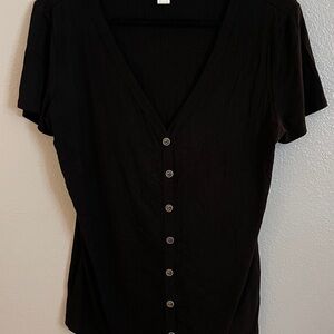 Bozzolo Black Faux Button-Down Shirt